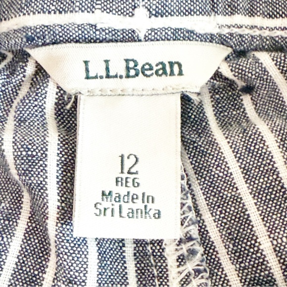 LL Bean Women's Premium Washable Linen Pull-On Pants, Stripe 12 - Picture 7 of 12